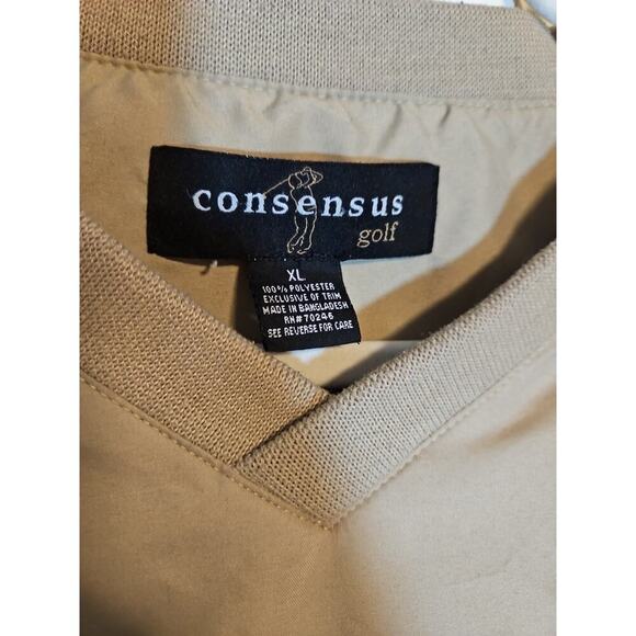 Consensus Golf Pullover Men’s XL Khaki / Tan Lightweight XL Removable Sleeves - Picture 3 of 6